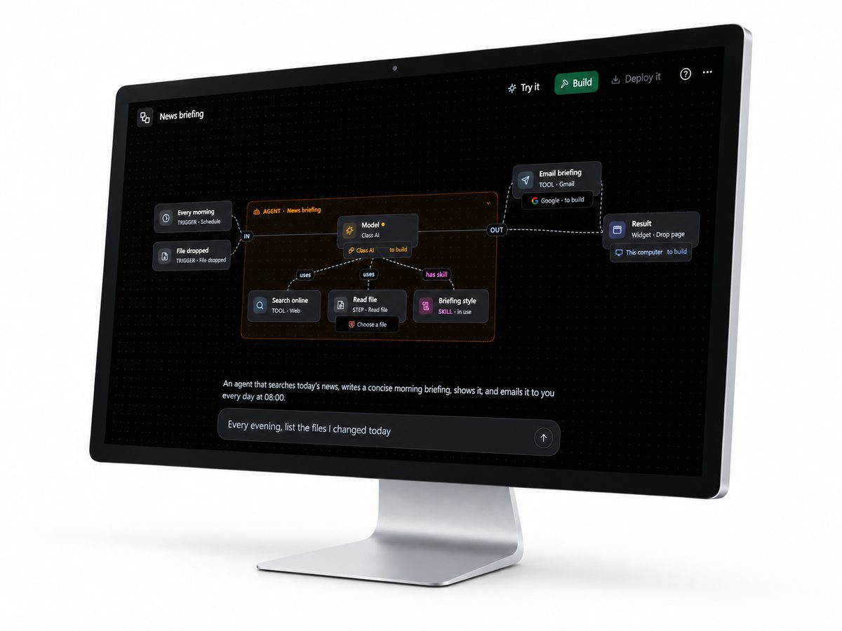 Scherm met een AI-agent workflow